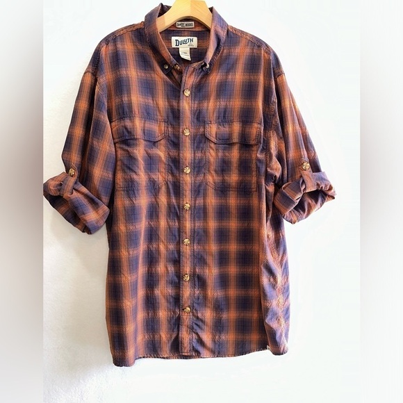 Duluth Trading Co Men's Relaxed Fit Armachillo Long Sleeve Shirt Large Tall - Picture 2 of 10